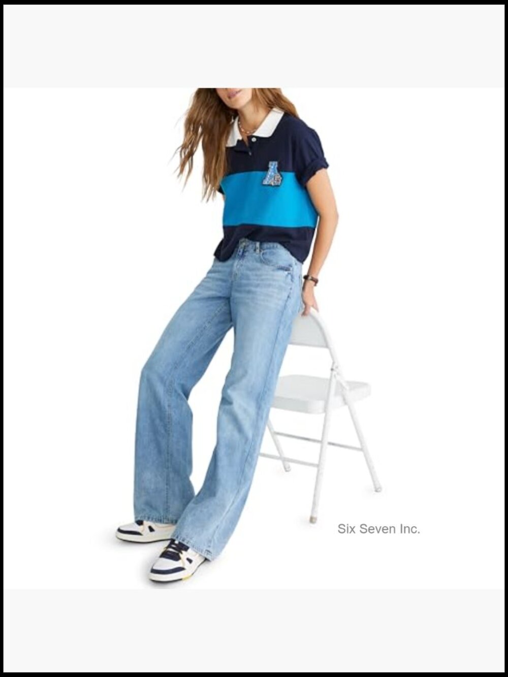Low Rise Baggy Wide Leg Jean - Recycled Cotton Rigid Denim - Picture 4 of 7